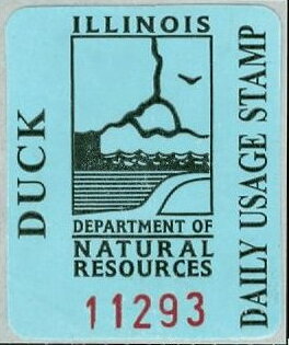 Stamp, Department of Natural Resources insignia, Illinois (IL),  , Ducks, Hunting, Seals (Emblems)