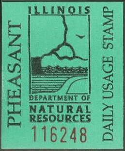 Stamp, Department of Natural Resources insignia, Illinois (IL),  , Hunting, Pheasants, Seals (Emblems)