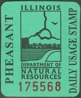 Stamp, Department of Natural Resources insignia, Illinois (IL),  , Hunting, Pheasants, Seals (Emblems)