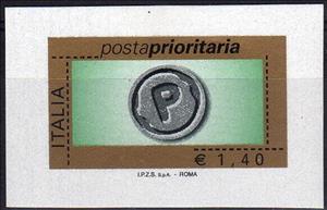 Stamp, Priority Mail, Italy,  , Letters (Alphabet)