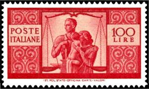 Stamp, Work, Justice and Family, Italy,  , Families, Measuring Instruments, Scales (balance)