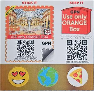 Stamp, Milano - Ottagono della Galleria Vittorio Emanuele, Italy,  , Buildings, Food, Globes, Mailboxes, Planets