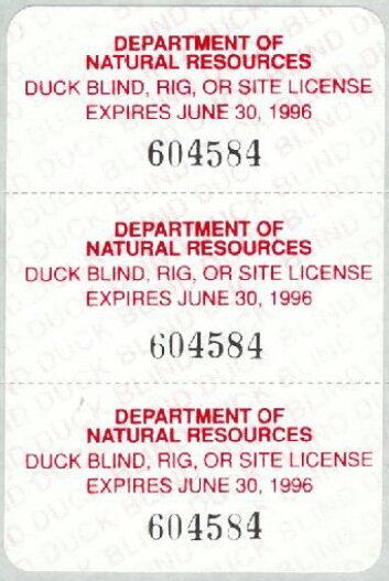 Duck Blind, Rig, or Site License