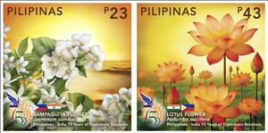 Se-tenant, Philippines- India Diplomatic Relations, 75 Years, Philippines,  , Diplomacy, Flags, Joint Issues