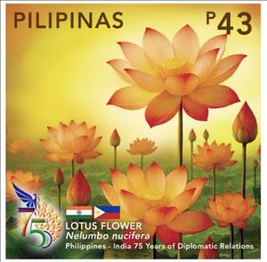 Stamp, Philippines- India Diplomatic Relations, 75 Years, Philippines,  , Diplomacy, Flags, Joint Issues