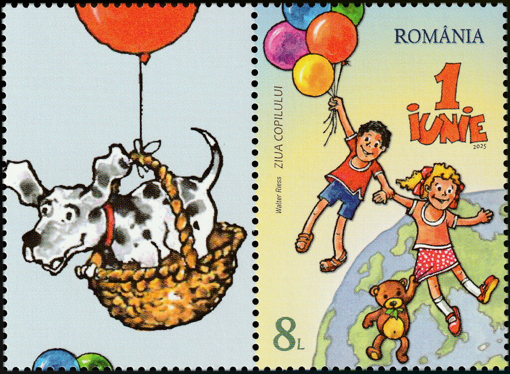 Children with Balloons & Teddy Bear