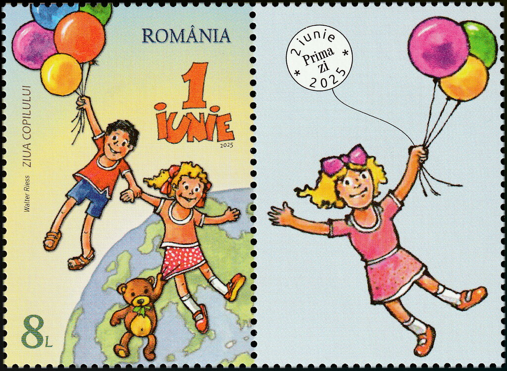 Children with Balloons & Teddy Bear