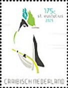 Stamp, Antillean Crested Hummingbird (Orthorhyncus cristatus), Saint Eustatius,  , Birds