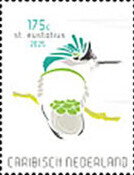 Stamp, Antillean Crested Hummingbird (Orthorhyncus cristatus), Saint Eustatius,  , Birds
