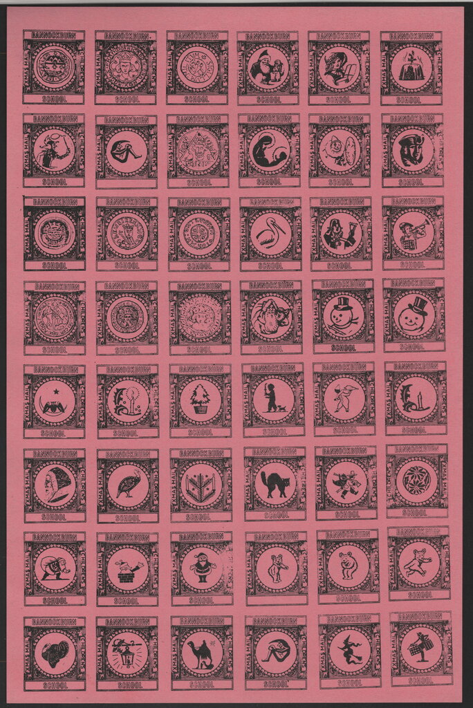 Full sheet of Christmas Stamps Imperforate