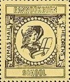 Stamp, Girl with gifts, Scotland,  , Christmas, Schools