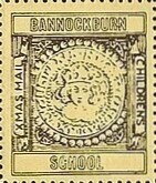 Stamp, Kings face on coin, Scotland,  , Christmas, Schools