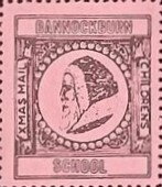 Stamp, Santa facing left, Scotland,  , Christmas, Schools