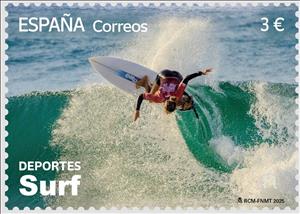 Stamp, Surfing in Spain, Spain,  , Sports, Surfing
