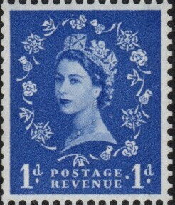 Stamp, Queen Elizabeth II - Predecimal Wilding, United Kingdom of Great Britain & Northern Ireland,  , Crowns and Coronets, Famous People, Heads of State, Queens, Royalty, Women