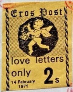 Stamp, Eros Post Love Letters only, United Kingdom of Great Britain & Northern Ireland,  , Love, Postal Services
