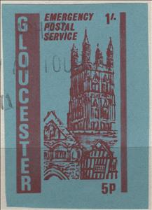 Stamp, Gloucester Emergency Postal Service, United Kingdom of Great Britain & Northern Ireland,  , Churches - Cathedrals - Basilicas - Chapels, Postal Services