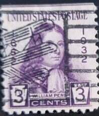 Stamp, William Penn, United States of America,  , Famous People, Philosophers