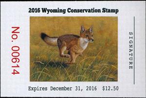 Stamp, Red fox (Vulpes vulpes), Wyoming (WY),  , Animals (Fauna), Foxes, Hunting, Mammals