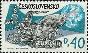 Stamp, Lunokhod on moon, Czechoslovakia,  