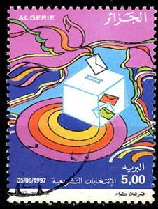 Stamp, Symbolic System Composition With Date 05-06-1997, Algeria,  