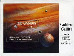Souvenir Sheet, Moon, Jupiter, Gambia,  