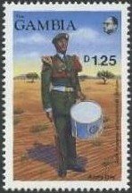 Stamp, Drummer, Gambia,  , Army