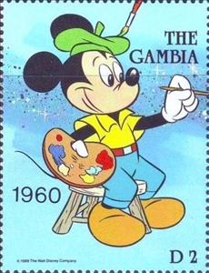 Stamp, Mickey Mouse, Gambia,  , Disney