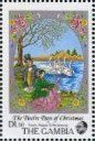 Stamp, 7 Swans a Swimming, Gambia,  