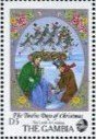 Stamp, 10 Lords a Leaping, Gambia,  