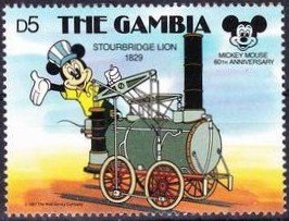 Stamp, Stourbridge Lion, Gambia,  , Disney