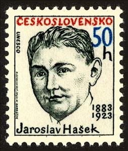 Stamp, Jaroslav Hasek (1882-1923), writer, Czechoslovakia,  , Famous People, Literary People (Poets and Writers)