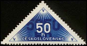 Stamp, Stylized drawing, Czechoslovakia,  , Triangle Stamps