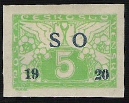 Stamp, Special Delivery Stamp (express) - overprint S O 1920, Czechoslovakia,  , Numbers