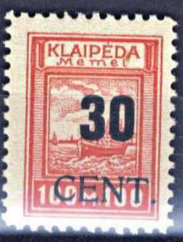 Stamp, New value on Memeledition, Lithuania,  