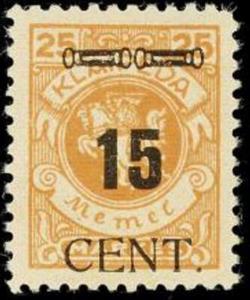 Stamp, CENT. Type II on Memeledition, Lithuania,  