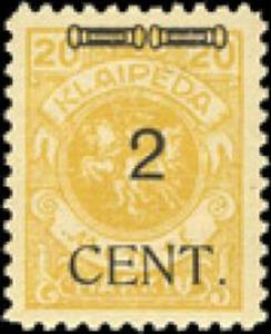 Stamp, CENT. Type II on Memeledition, Lithuania,  