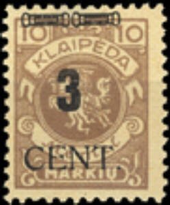 Stamp, CENT. Type II on Memeledition, Lithuania,  