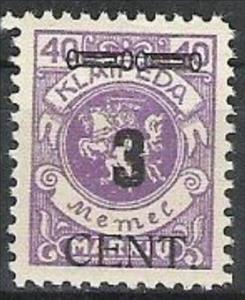 Stamp, CENT. Type II on Memeledition, Lithuania,  