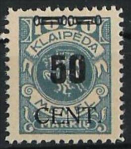 Stamp, CENT. Type II on Memeledition, Lithuania,  