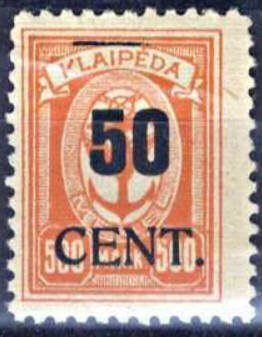 Stamp, New value on Memeledition, Lithuania,  