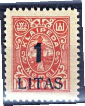 Stamp, New value on Memeledition, Lithuania,  
