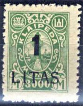 Stamp, New value on Memeledition, Lithuania,  
