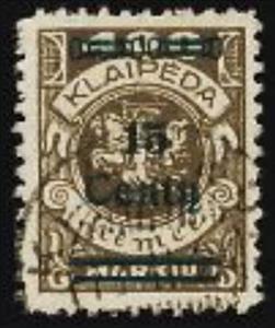Stamp, Overprint: 15 Centy, Lithuania,  