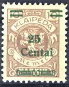 Overprint: 25 Centai