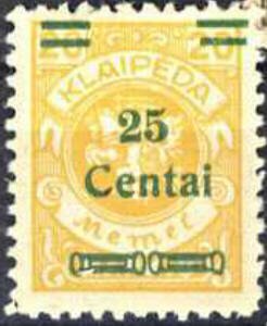 Overprint: 25 Centai