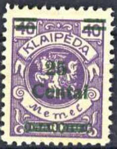 Overprint: 25 Centai