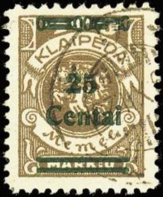 Overprint: 25 Centai