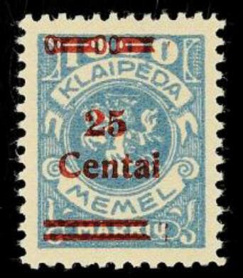 Overprint: 25 Centai