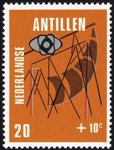 Stamp, Horn and radio mast, Netherlands Antilles,  